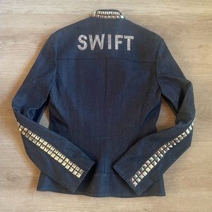 One-of-a-kind SWIFT studded denim jacket